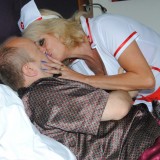 sexy old nurse takes care about a young patiens hard penis #4
