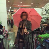 kinky aged nudist flashing her tits and pussy in a lidl store #4_thumb