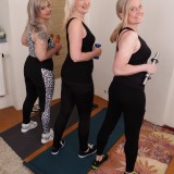 3 fitness grannies meet for a spontaneous gangbang  picture 3